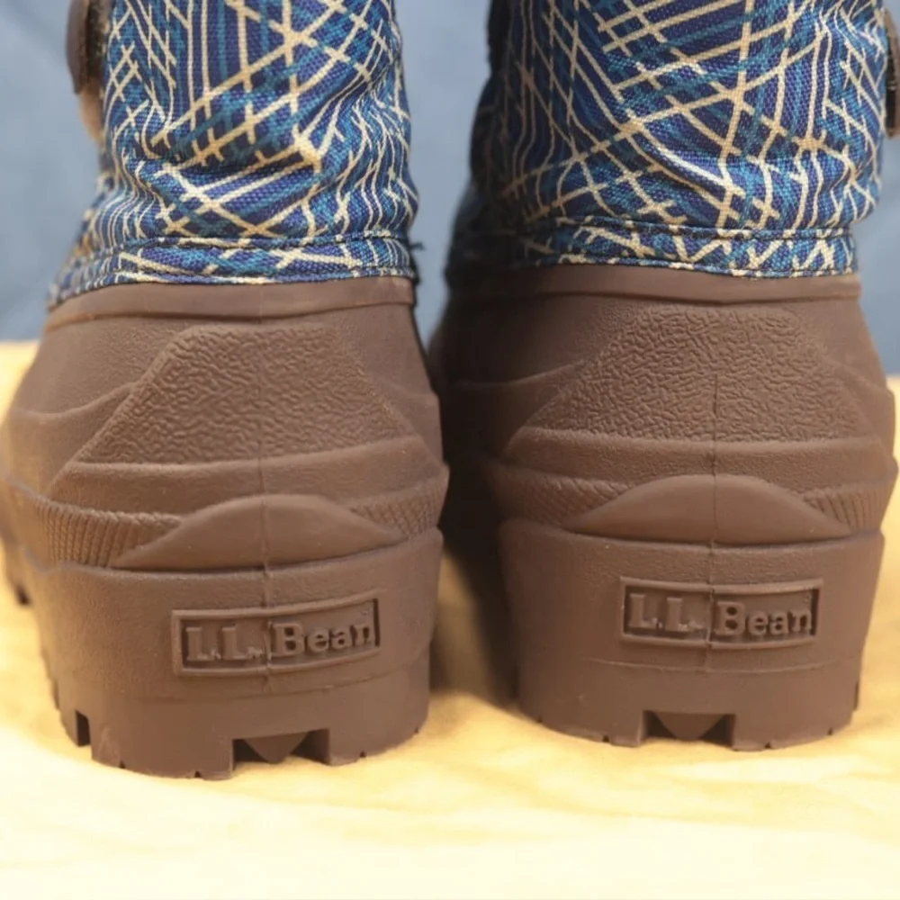 LL Bean NorthWoods unisex Kids Snow Boots Blue‎ Black US Sz 5 Outdoor Insulated